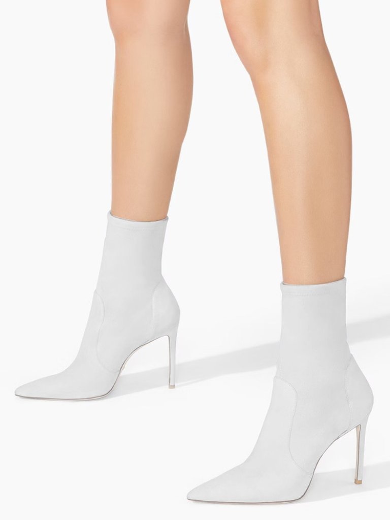 Stuart Weitzman 100 White Bootie, Size 11, Euro 41.5